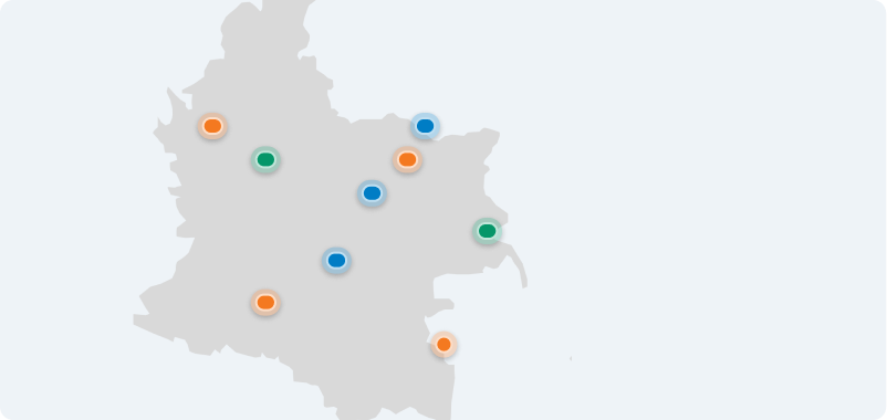 Mapa de presencia de DIACO en Colombia